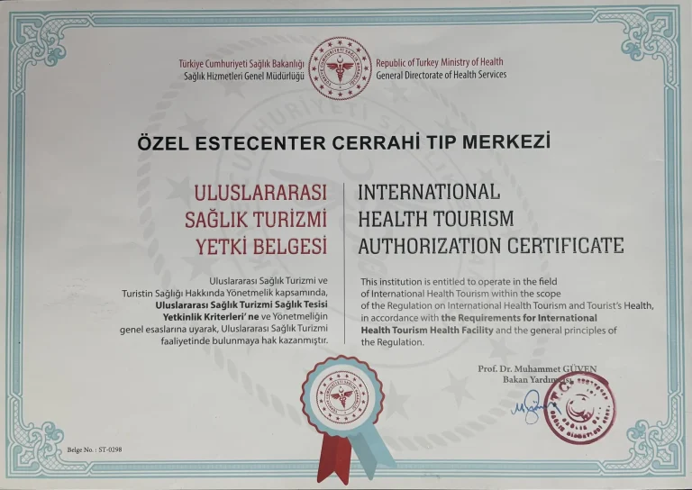 ULUSLARARASI SAĞLIK TURZMİ YETKİ BELGESİ